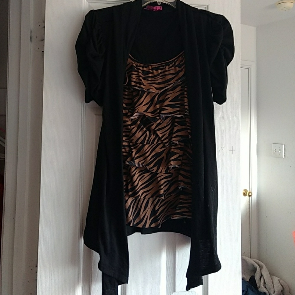 Zebra print dress shirt